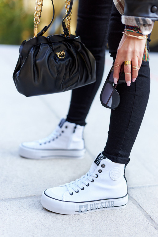 Baskets à plateforme haute Big Star II274014 couleur blanche