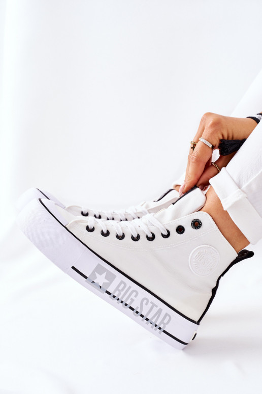 Baskets à plateforme haute Big Star II274014 couleur blanche