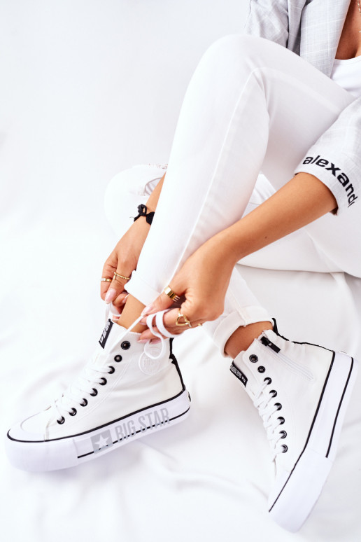 Baskets à plateforme haute Big Star II274014 couleur blanche