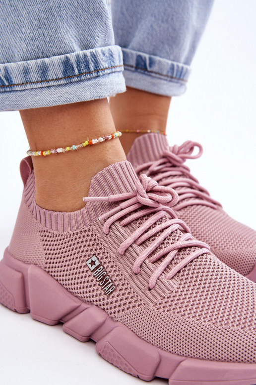 Féminin  Chaussures modèle baskets Memory Foam System Big Star JJ274266 couleur rose