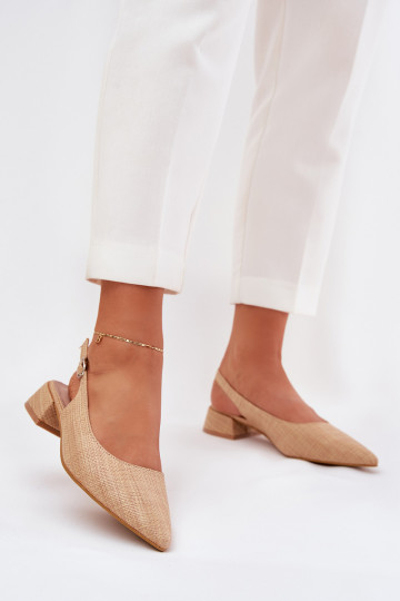 Sandales à motifs pour femmes sur un talon délicat couleur sable Jorela