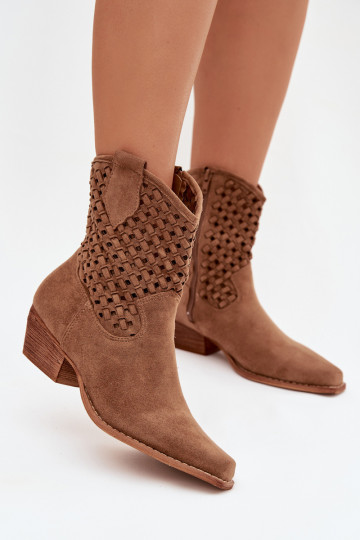 Bottes ajourées Féminin avec des talons marron Ferissa 2