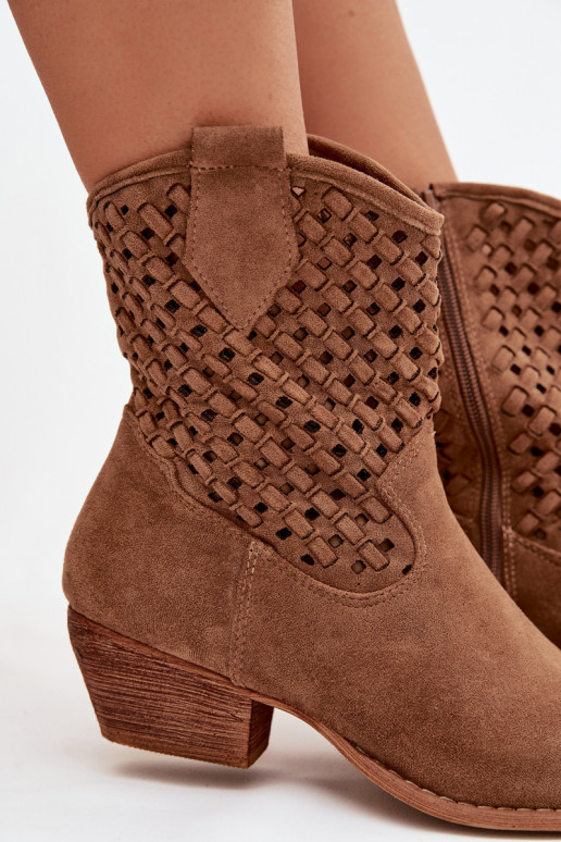 Bottes ajourées Féminin avec des talons marron Ferissa