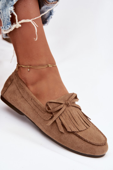 Mocassins pour femmes avec des franges de couleur marron Janelisse