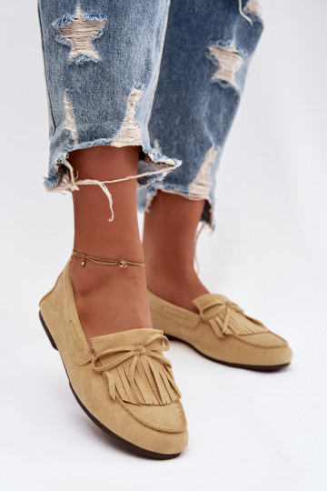 Mocassins pour femmes avec des franges de couleur jaune Janelisse 2