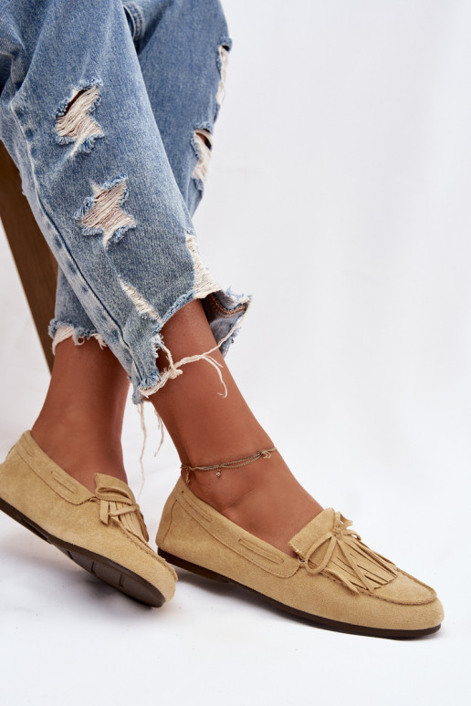 Mocassins pour femmes avec des franges de couleur jaune Janelisse