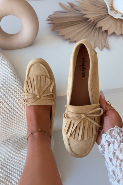 Mocassins pour femmes avec des franges de couleur jaune Janelisse