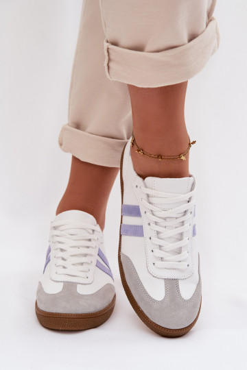 Zazoo N1068 Peau Faible Chaussures modèle baskets Féminin Blanc-couleur bleue 2