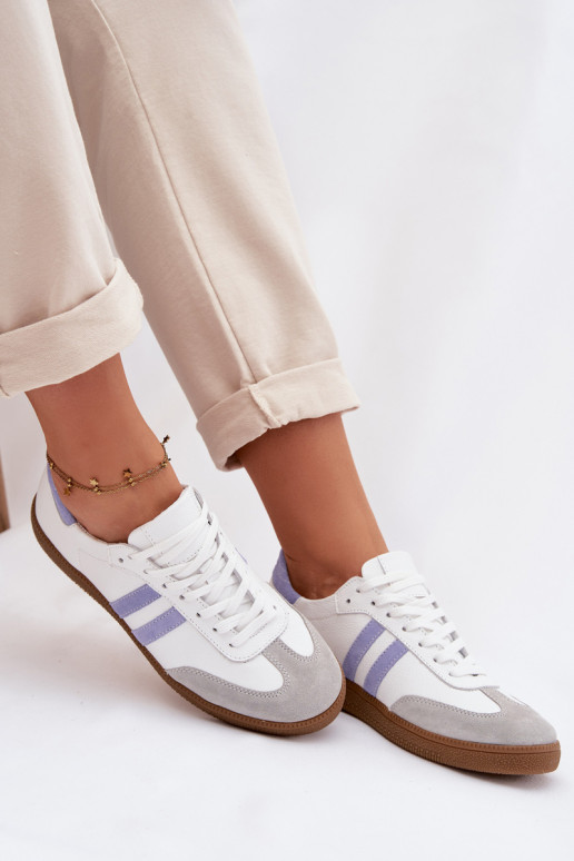 Zazoo N1068 Peau Faible Chaussures modèle baskets Féminin Blanc-couleur bleue