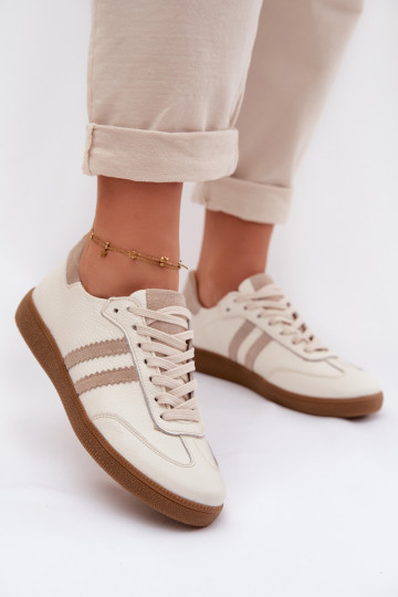 Zazoo N1068 Peau Faible Chaussures modèle baskets Féminin beige 2