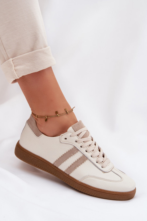 Zazoo N1068 Peau Faible Chaussures modèle baskets Féminin beige