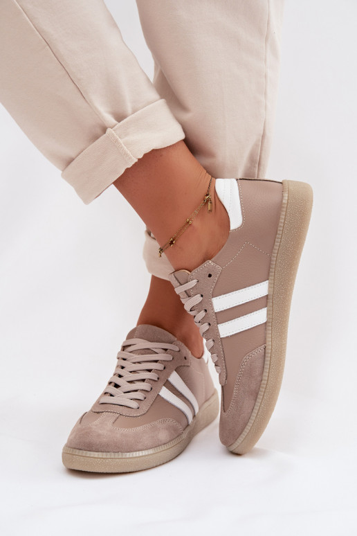 Zazoo N1068 Peau Faible Chaussures modèle baskets Féminin beige