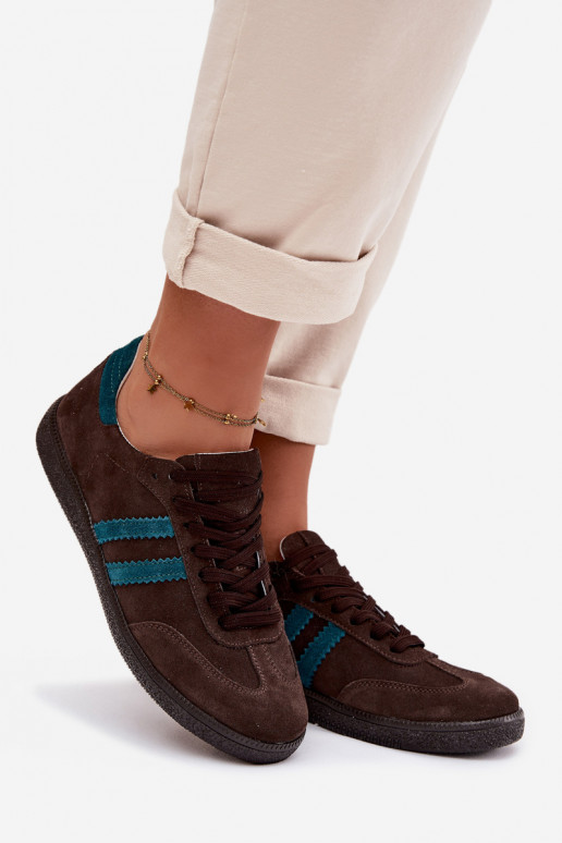 Zazoo N1068 en daim Faible Chaussures modèle baskets Féminin CzekoladoÀe