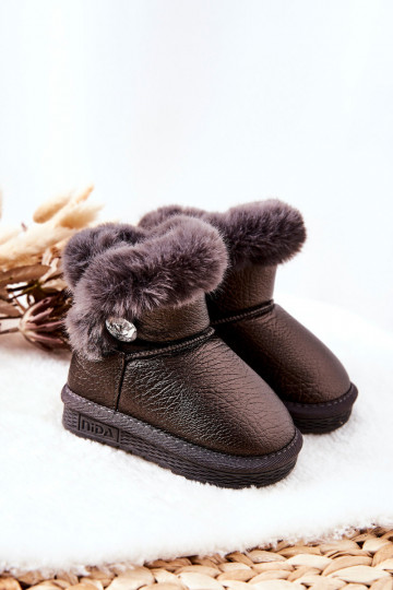 Bessie - Bottines isolées pour neige avec fourrure couleur grise 2