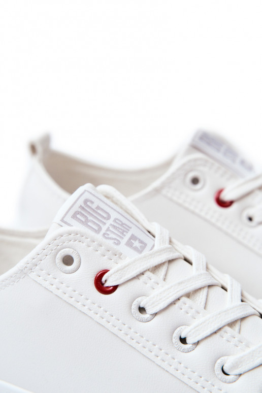 Baskets en cuir pour hommes BIG STAR JJ174006 couleur blanche