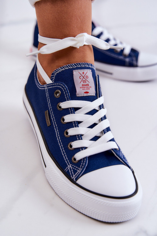 Féminin Modèle classique chaussures décontractées Cross Jeans JJ2R4012C bleu foncé