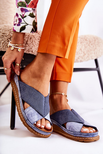 Peau Profilé Chaussons Il fautciejka 04986-17 couleur bleue