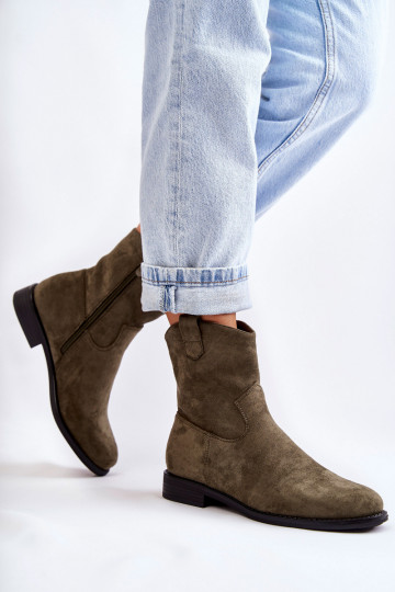 Bottines femme en daim couleur verte Fiorenz