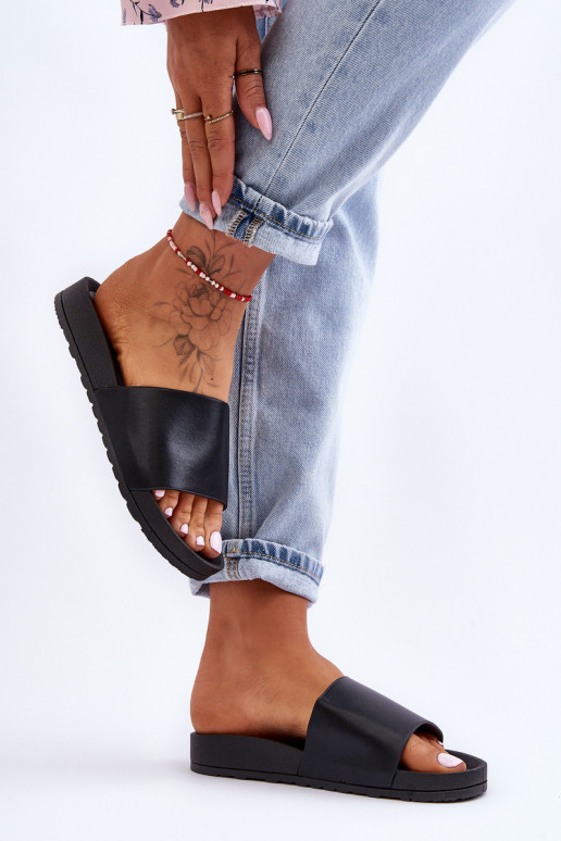 Modèle classique Féminin Chaussons couleur noire Rolien