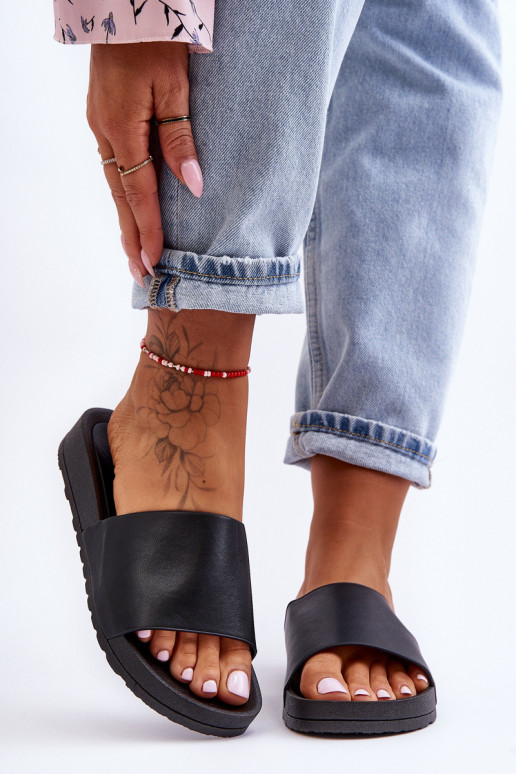 Modèle classique Féminin Chaussons couleur noire Rolien