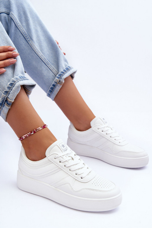 baskets Féminin avec une plateforme couleur blanche Pudina