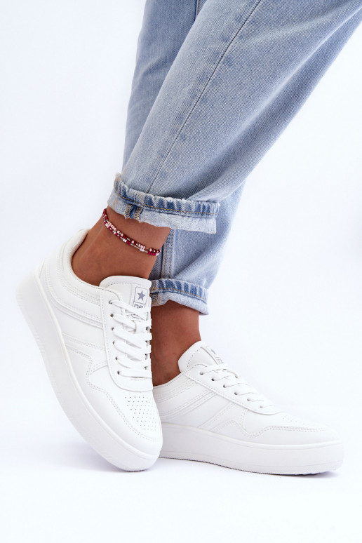 baskets Féminin avec une plateforme couleur blanche Pudina