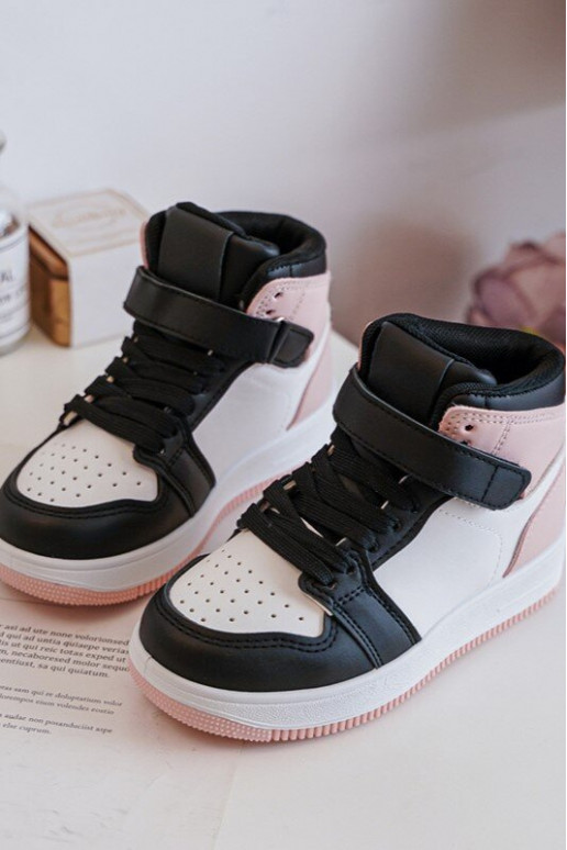 Grand Chaussures de sport pour enfants Blanc-couleur rose Teredite