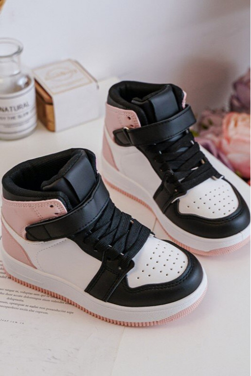 Grand Chaussures de sport pour enfants Blanc-couleur rose Teredite