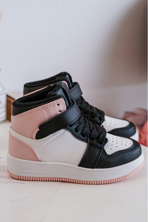 Grand Chaussures de sport pour enfants Blanc-couleur rose Teredite