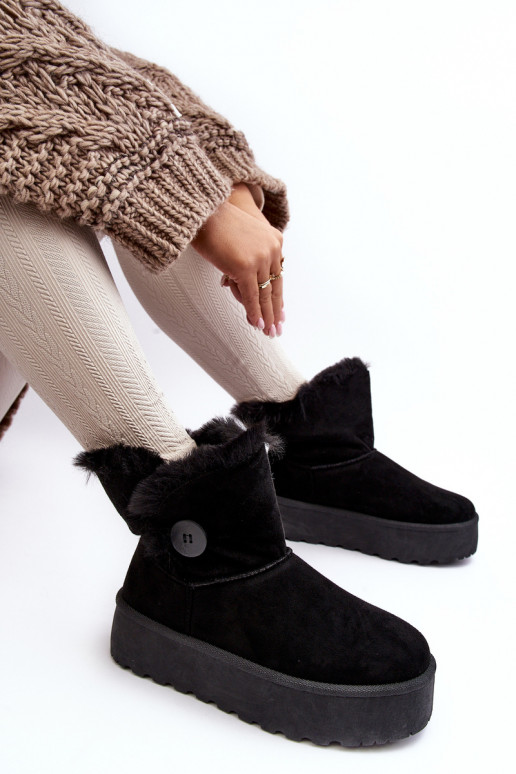 Féminin Bottes de neige avec une plateforme avec un manteau de fourrure couleur noire DANSikasem