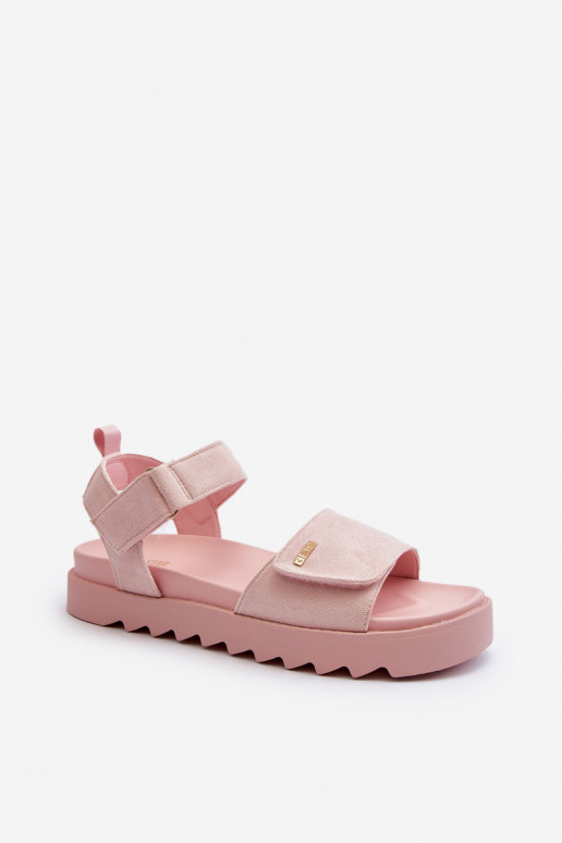Féminin Sandales en daim avec une plateforme Big Star NN274701 couleur rose