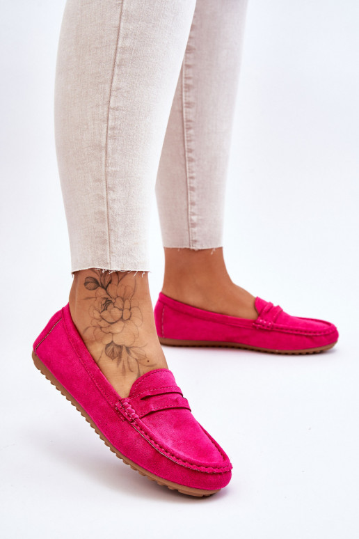 Féminin Mocassins classiques en daim couleur rose Ivana