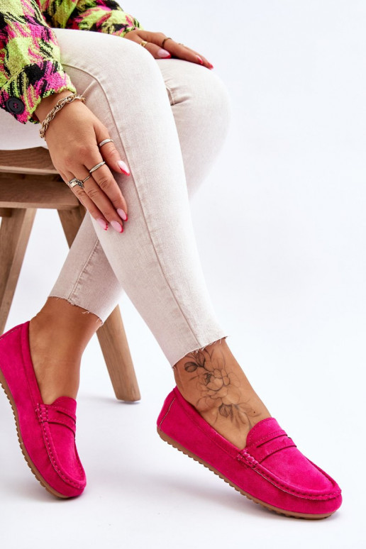 Féminin Mocassins classiques en daim couleur rose Ivana