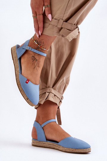 Féminin espadrilles avec une plateforme Big Star FF274532 couleur bleue 2