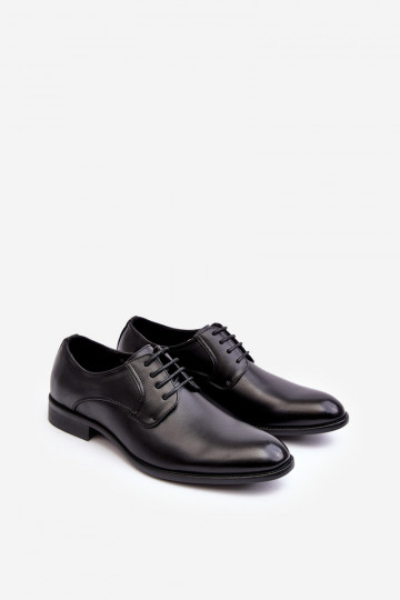 Chaussures en cuir pour hommes noires Harene