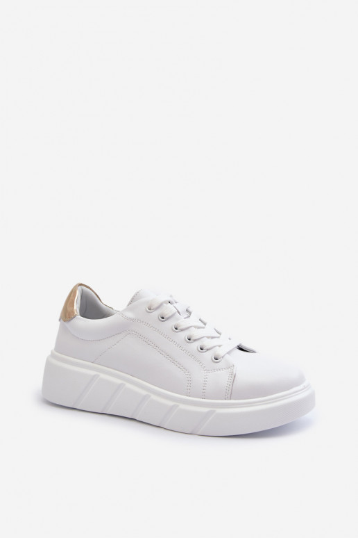Peau Chaussures modèle baskets Féminin avec une plateforme couleur blanche Danida