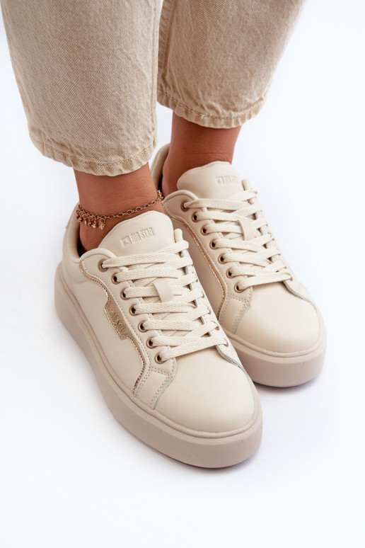 Chaussures modèle baskets Féminin Big Star NN274334 Memory Foam System beige