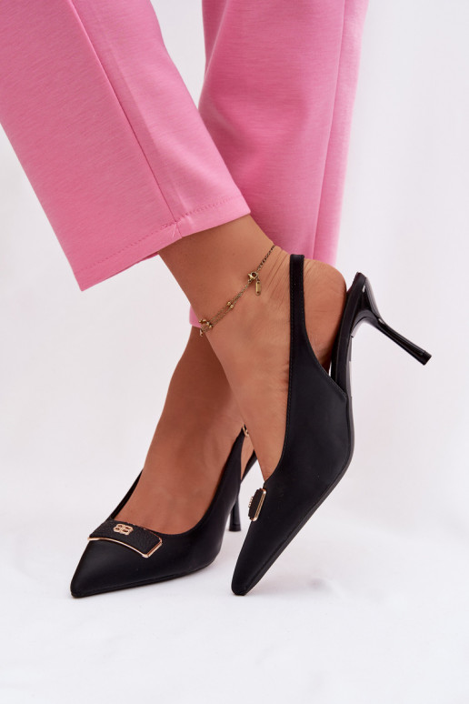 sandales à talons hauts Féminin Avec des décorations Detalem couleur noire Lurella