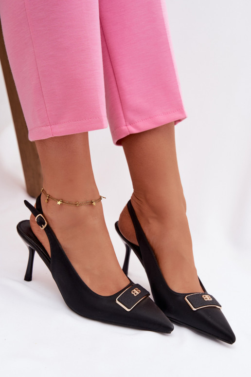 sandales à talons hauts Féminin Avec des décorations Detalem couleur noire Lurella