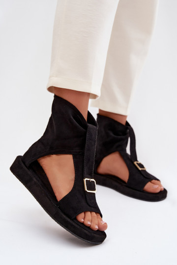 Sandales pour femmes avec une botte couleur noire Coralya