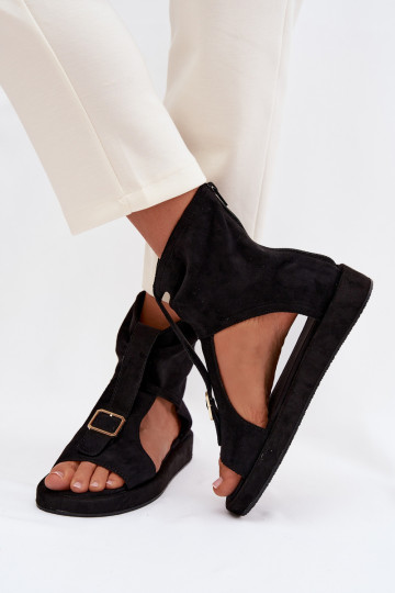 Sandales pour femmes avec une botte couleur noire Coralya 2