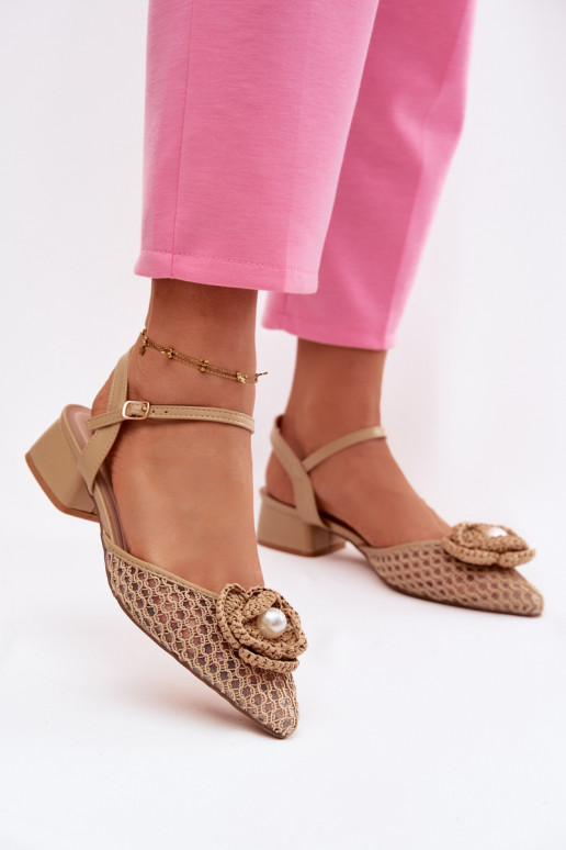 Sandales pour femmes Klocke Avec des décorations Detalem beige Vionessa