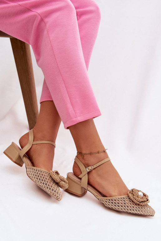 Sandales pour femmes Klocke Avec des décorations Detalem beige Vionessa