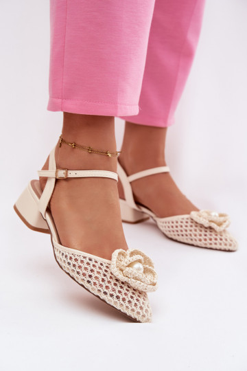 Sandales pour femmes Klocke Avec des décorations Detalem couleur ivoire Vionessa 2