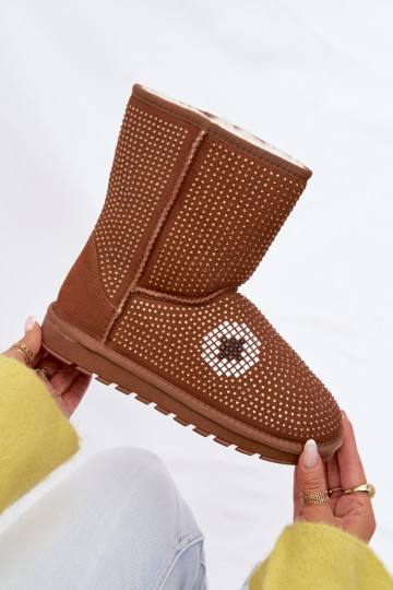 Décoré Grand Bottes de neige Féminin marron Galivra