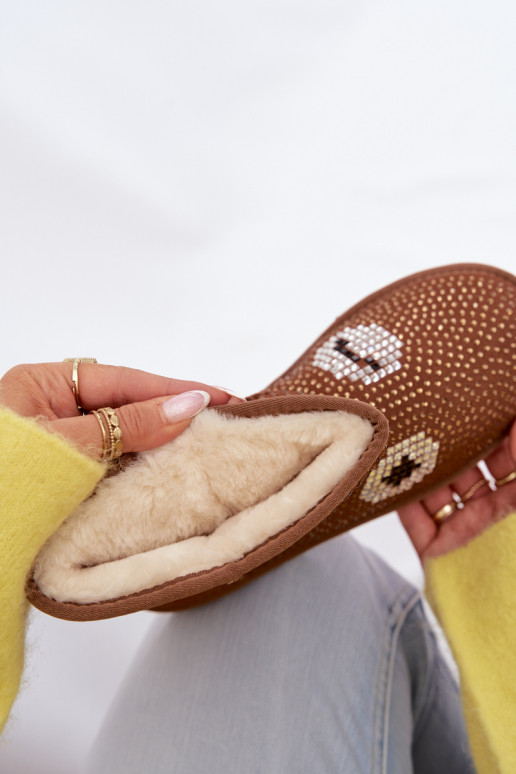 Décoré Grand Bottes de neige Féminin marron Galivra