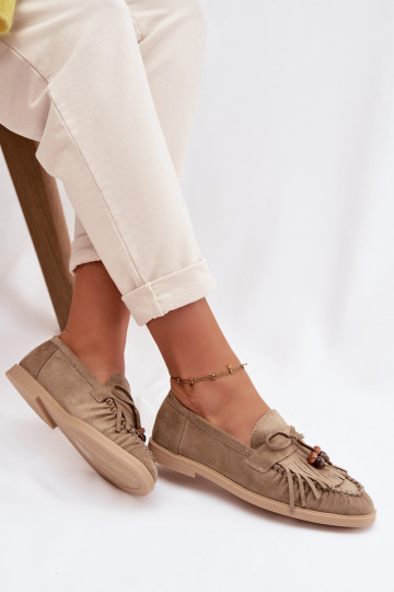 mocassins pour femmes avec des franges I couleur corailikami couleur verte Teressa