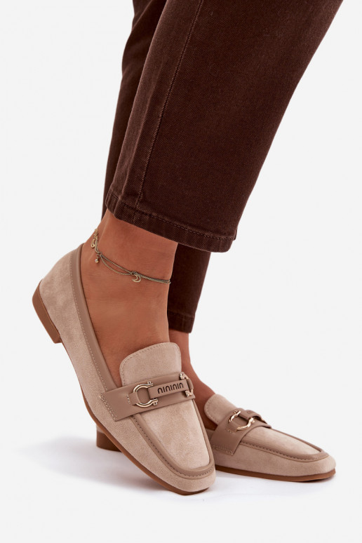 Mocassins couleur sable pour femmes avec éléments décoratifs « Evelora »