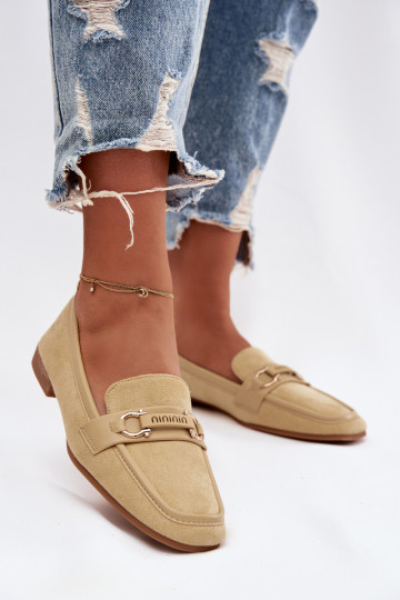 Mocassins pour femmes avec des éléments décoratifs de couleur jaune Evelora 2