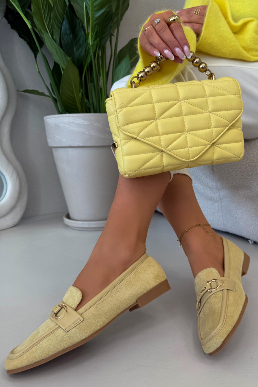 Mocassins pour femmes avec des éléments décoratifs de couleur jaune Evelora
